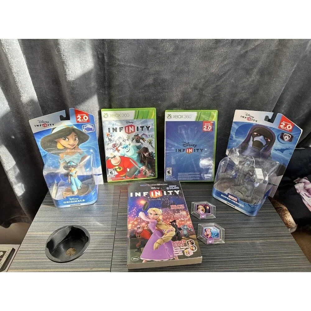 Disney Infinity Xbox 360 Jasmine Rapunzel‎ Anna Ronan Book Discs Figures Games